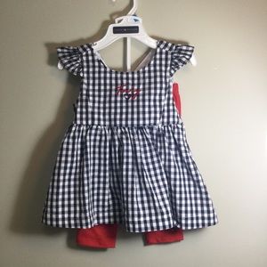 NWT Tommy Hilfiger girls top and leggings set.